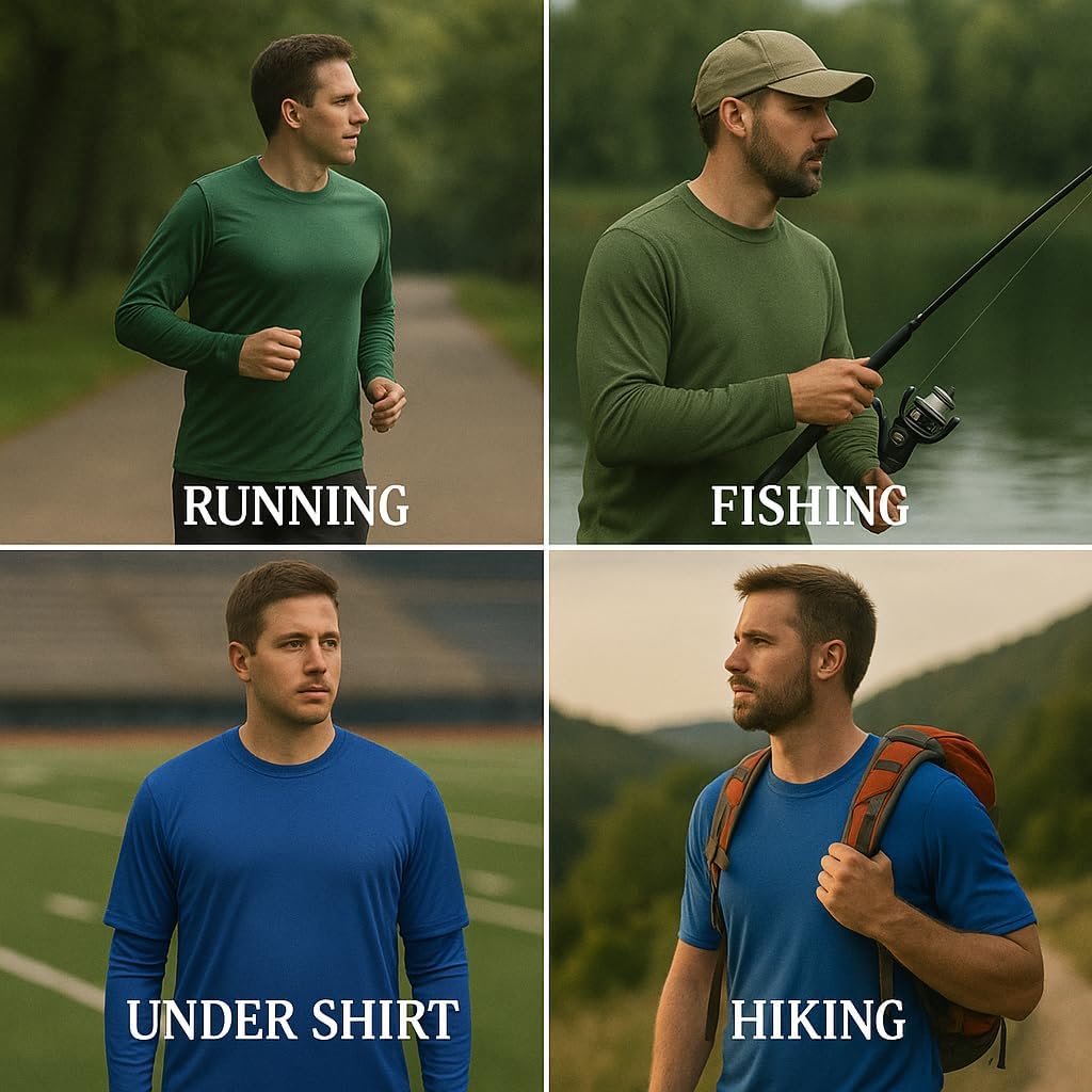 Skiennix Men's Long Sleeve Athletic Shirt - Moisture Wicking & UV Protection for Workouts | Dry Fit