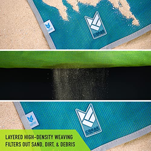8' x 8' Sand-Free Outdoor Camping Mat - Blue/Green Beach & Picnic Ground Mat