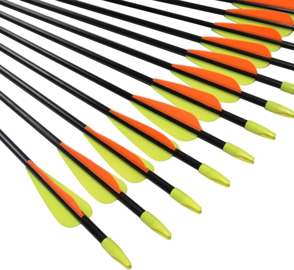 Skiennix Fiberglass Arrows - Target Shooting Safety Glass for Youth & Beginners | 24-30 Inch, 6/12 Pack