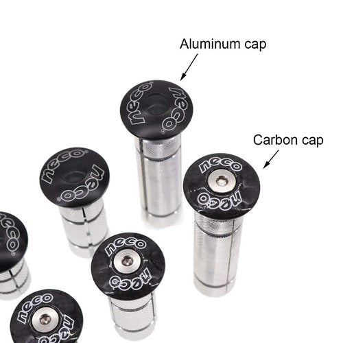 Neco Headset Expander Top Cap Star Nut Plug Bolt Stem Expanding Nut Bolt Carbon Fiber Cap Cover Long Large Size (Large Aluminum Cap 1-1/8 inch)