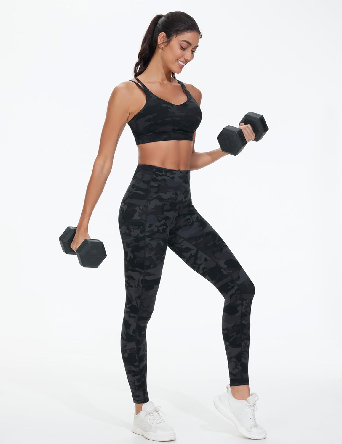 The Gym People Women's Sports Bra - Supportive Double Spaghetti Strap with Padded Design