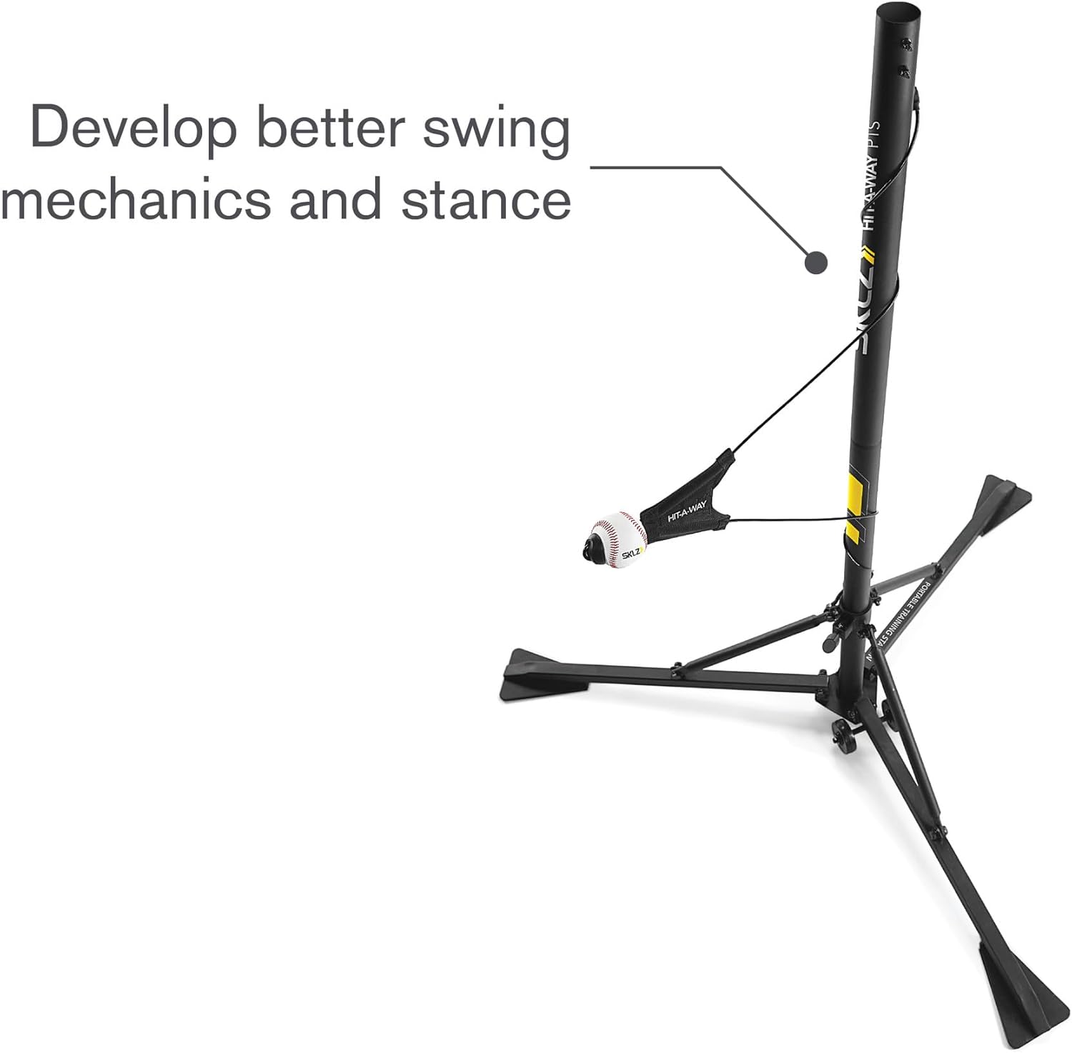 SKLZ Hit-A-Way Baseball Swing Trainer - Portable Training Station with Adjustable Stand