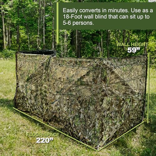See-Through Hunting Blind - Portable Ground Deer Concealment Tent for Group & Solo Hunts