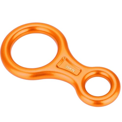 AMONIDA Climbing Ring, 35kn Aluminum Alloy Climbing Rappel 8 Ring Keep Climbing Ring, 8-13mm Hole Diameter, for Rappel System, Fire Rescue, Working Aloft(Orange)