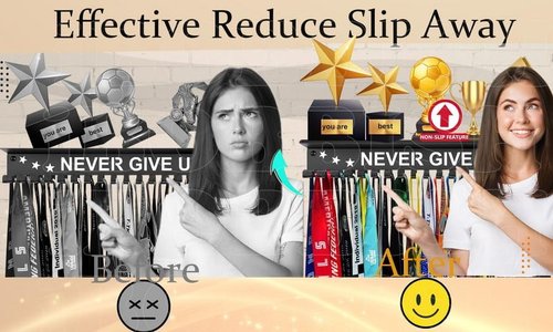 iBobbish Metal Medal Hanger - Heavy-Duty Trophy Display with 20 Hooks | Wall Mount for Gymnastics, Race, Soccer, Swim