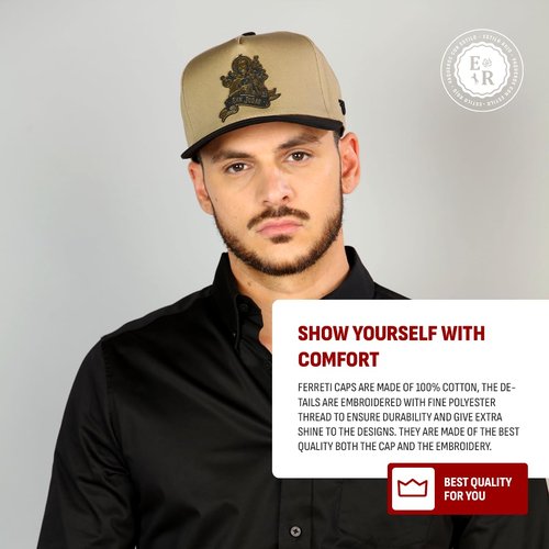 Ferreti - Hats FT39 - KHAKY Gorra - Original - Sombrero - Snapback - Adjustable Fit - Premium Embroidered Patch - Saint Jude Design – Khaki