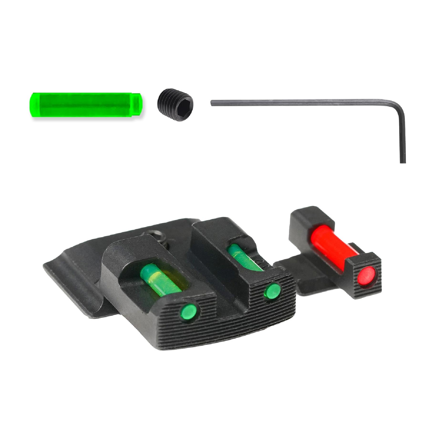TAG PRECISION Tactical Gun Sights Compatible with Smith & Wesson M&P & M2.0 - Full Size & Compact (9mm, 40 S&W, 45 ACP) | Steel Nitride Coated Front & Rear Handgun Sights | Full Fiber (TSF)