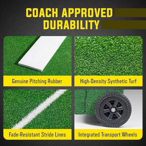Portable Baseball Pitching Mound with Stride Lines - Foldable 80x28 Inches