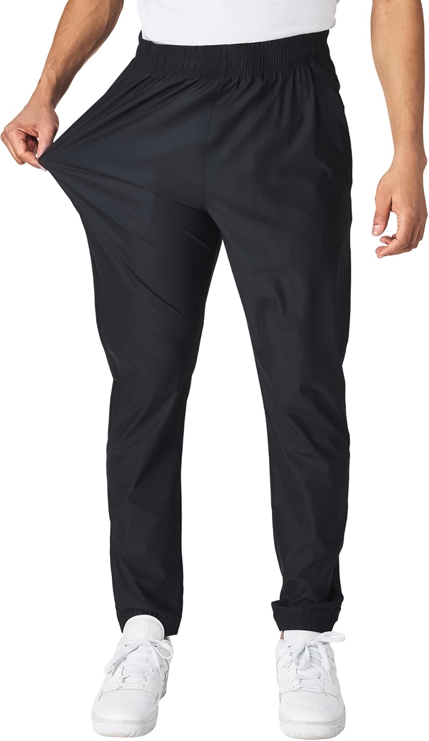 Ultra Performance Men's Athletic Jogger Pants - Stretch Nylon Gym Pants with Pockets for Active Workouts