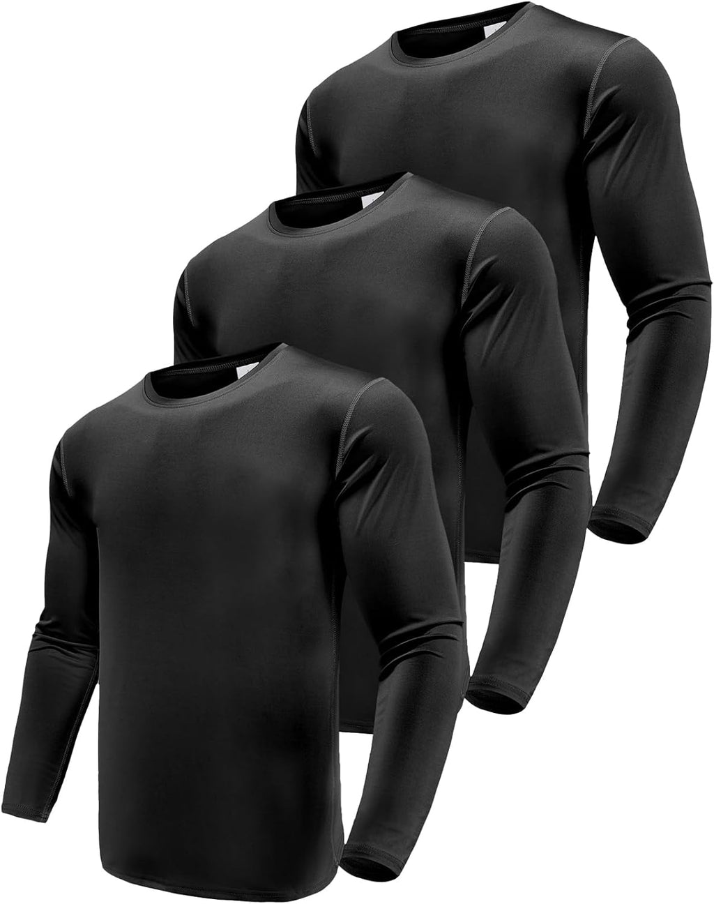Skiennix Men's Performance Long Sleeve T-Shirts - UPF 50+ Sun Protection | 1, 3, or 5 Pack for Gym & Running