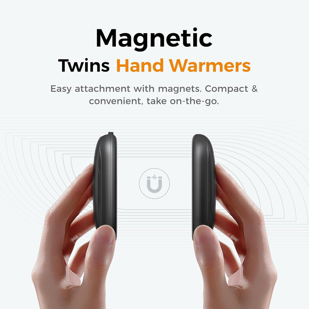 OCOOPA Rechargeable Magnetic Hand Warmers - Pocket-Sized, 3 Heat Settings, Lasts Up to 8 Hours | Ideal for Outdoor Activities