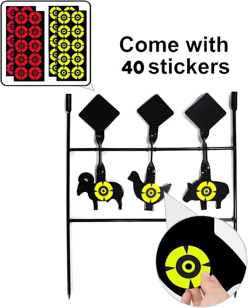 Atflbox Pellet Gun Target - Heavy Metal Spinner Silhouette for .177 & .20 Caliber Airguns | Outdoor Shooting Fun