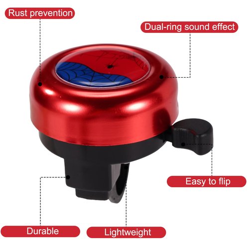 Bike Bell, Premium Durable Spider Bicycle Ringer Bell with Crisp Clear Sound Practical Bicycle Accessories Suitable for Boys Girls Toddlers