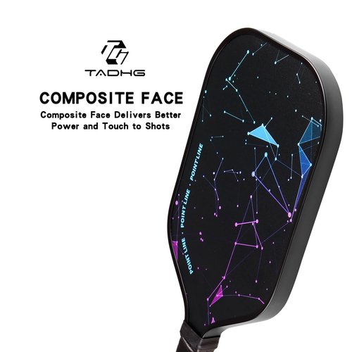 TADHG Megrez Fiberglass Graphite Pickleball Paddle Set 2 Lightweight 8.4oz Paddles with Honeycomb Core Spin-Friendly Surface 4 Balls (02. Gradient Blue)