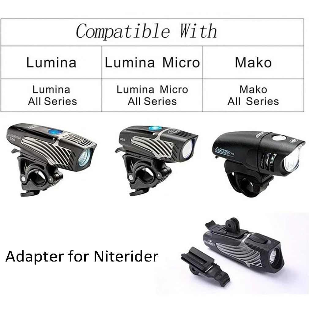 Panmout 3PACK Bike Light Adapter Mount Compatible with NiteRider Lumina, NiteRider Light, Mako Series, Computer Mount
