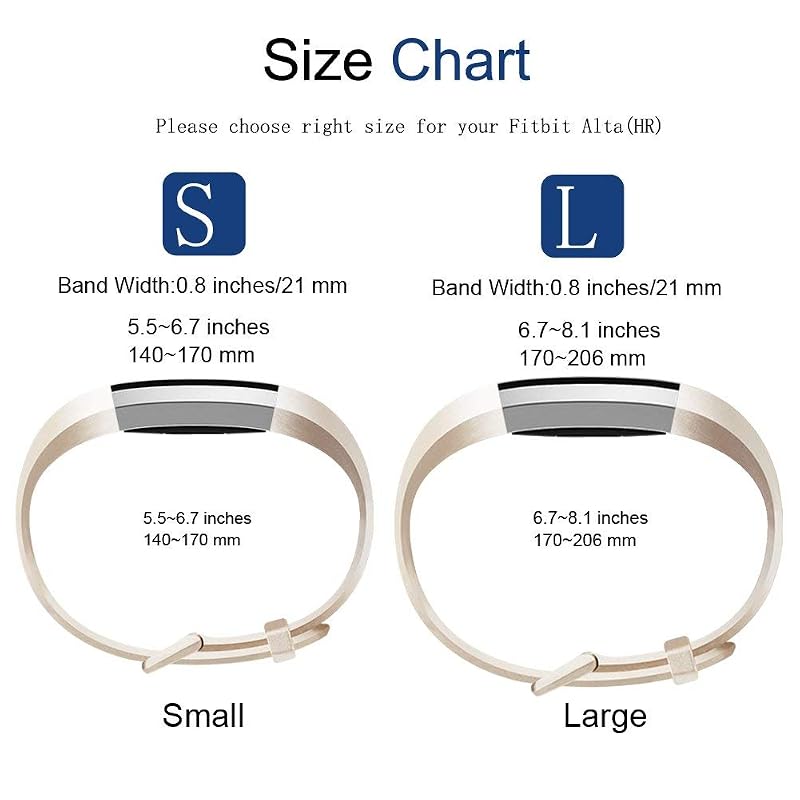 Tobfit Pack 2 Sport Bands for Fitbit Alta/Alta HR/Ace – Rose Gold & Champagne Gold Small