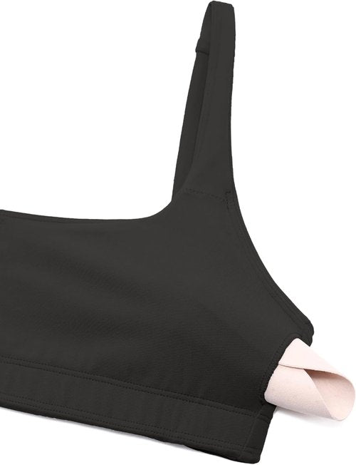 CRZ YOGA Sports Bra - Butterluxe Square Neck Wireless Padded Cami Crop Top for Women