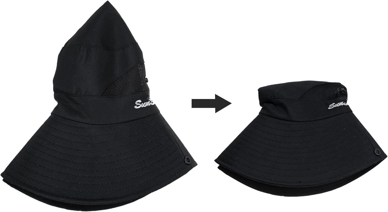 Skiennix Women's UV Protection Wide-Brim Sun Hat - Foldable Beach & Fishing Hat with Ponytail Hole