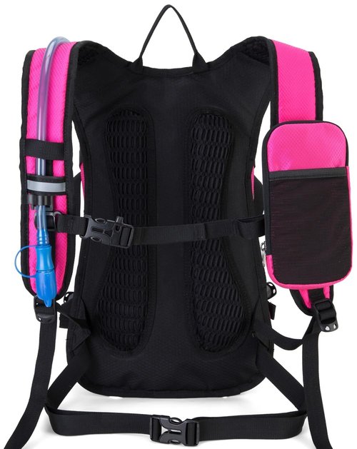 Hydration Backpack Pack with 2L Water Bladder 18L Hiking Backpack Women Men Lightweight Hydropack Insulated Daypack for Biking, Running, Festival (Pink)