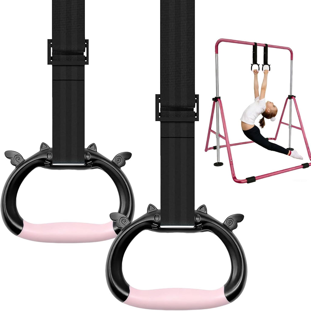 Skiennix Gymnastics Rings - Professional Adjustable Straps | 550 lbs Capacity, Non-Slip Grip for Indoor/Outdoor Training