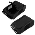Suaetiai Golf Shoe Bag for Men Women, Mesh Shoe Bags for Travel, Water Proof Ventilation Golf Shoes Bag, Outdoor Shoe Carrier with Zippered and Handle (Black/Black-2PCS)