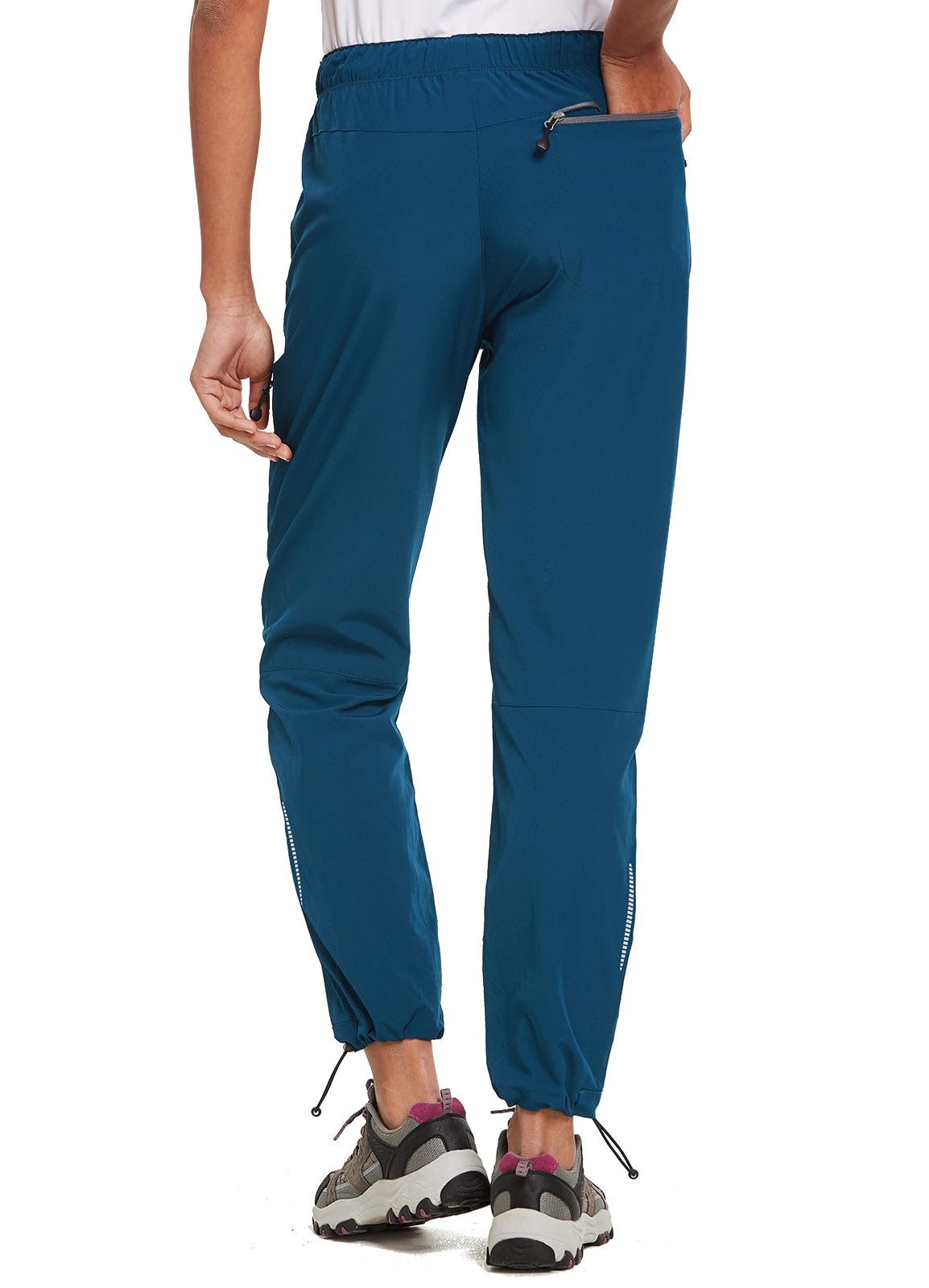 baleaf Women's Hiking Pants Quick Dry Lightweight Water Resistant Stretch Cargo Pants with Zipper Pockets Travel Camping 29''-Navy Blue 2XL