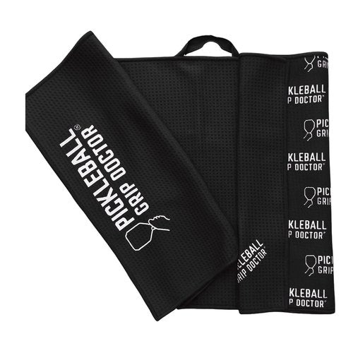 Pickleball Grip Doctor Pickleball Black Towels for Sweat Premium Pro Tennis Towels for Men and Women with Microfiber Waffle Weave Durable, Lightweight, Comfortable, Bold, Compact and Portable