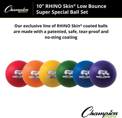 Champion Sports Rhino Skin Play Balls - Durable Foam Balls for High/Low Bounce | 10" Size for Indoor/Outdoor Fun