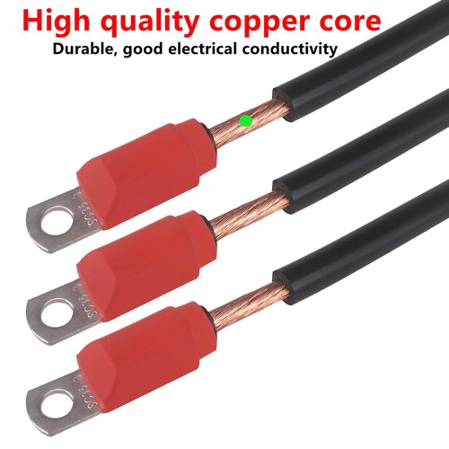 WLOOD Golf Cart Battery Cable Set for Club Car DS 1995-Up 48 Volt, 4 Gauge Welding Cable(Set of 5)