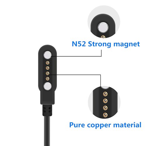 Lamshaw Compatible with Sootingot Smart Watch Charger, Magnetic Replacement Charger Compatible for Sootingot P70 1.85" Smart Watch (2 Pack-Black+Black)
