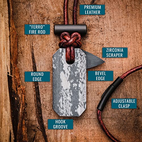 Viking Spark Whetstone & Firestarter Necklace - Survival Gear Pendant