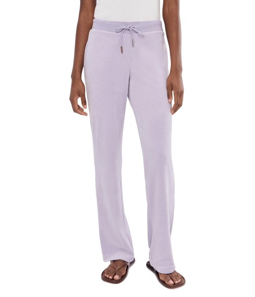 Juicy Couture Womens, Rib Waist Velour Pants with Drawcord, Orchid Petal, X-Large