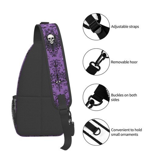 GTEVUTS Purple Haunt Mansion Crossbody Bags Sling Bag for for Women Men, Cute Fashion Chest Bag Casual Small Shoulder Bags Travel Hiking Cycling Gym Sport Lightweight Daypack Adult Backpack