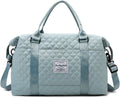 Skiennix Quilted Travel Bag - Stylish Overnight Gym Tote | Blue Duffel for Women