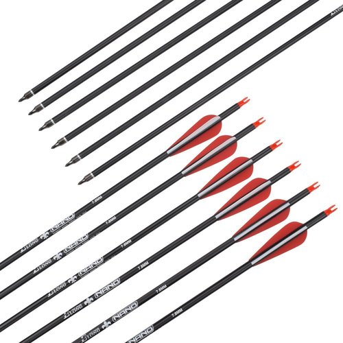 Carbon Arrow Hunting Arrows - 100 Grain Removable Tips for Compound, Recurve & Traditional Bows | Pack of 12