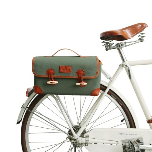 TOURBON Canvas Bike Basket Bicycle Front Bar Bag