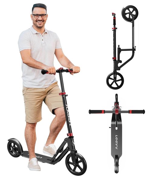 Scooter for Adults –Adult Scooter,Folding, Adjustable Height, Big Wheels, Lightweight All-Aluminum Frame | Suitable for Teens 12+ | 265lbs Weight Limit,Kick Scooter