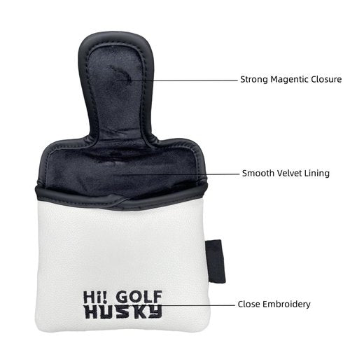 Lovely Golf Mallet Putter Cover Head Cover Headcover, Magnetic Putter Cover Mallet for Men, PU Leather Golf Club Cover Protection - Putter Headcover for Golf Clubs (Square Mallet Putter)