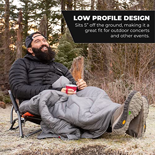 Orange Folding Camp Chair - Low Profile, Lightweight Outdoor Seating