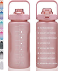 ST-YIBEN 64oz Large Motivational Water Bottle with Time Marker,Leakproof & BPA Free Half Gallon Big Water Bottle with Straw & Handle Tritan Frosted Water Jug for Women Men to Fitness,Gym,Sports