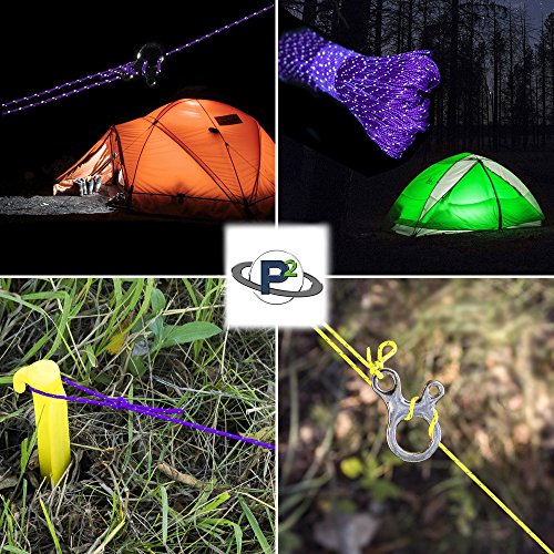 Reflective Fluorescent Paracord 1.8mm Green 20M Tent Guyline Rope Camping