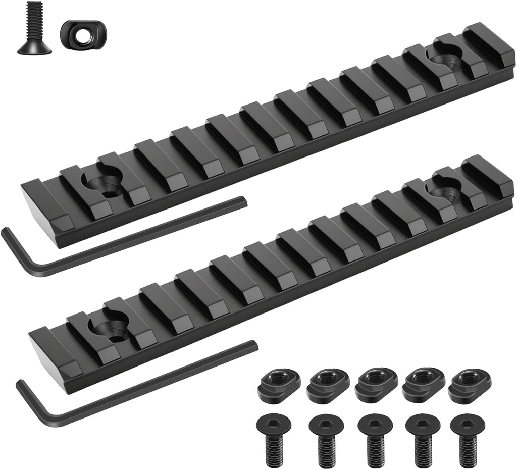 Picatinny Rail Adapter by [Brand Name] - 13 Slot Aluminum Accessory Set with T-Nuts & Screws | 5.31” Black
