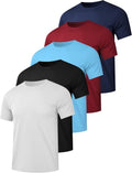 HOPLYNN Men's Dry Fit Workout T-Shirts - 5/7 Pack Short Sleeve Athletic Tees for Gym & Running