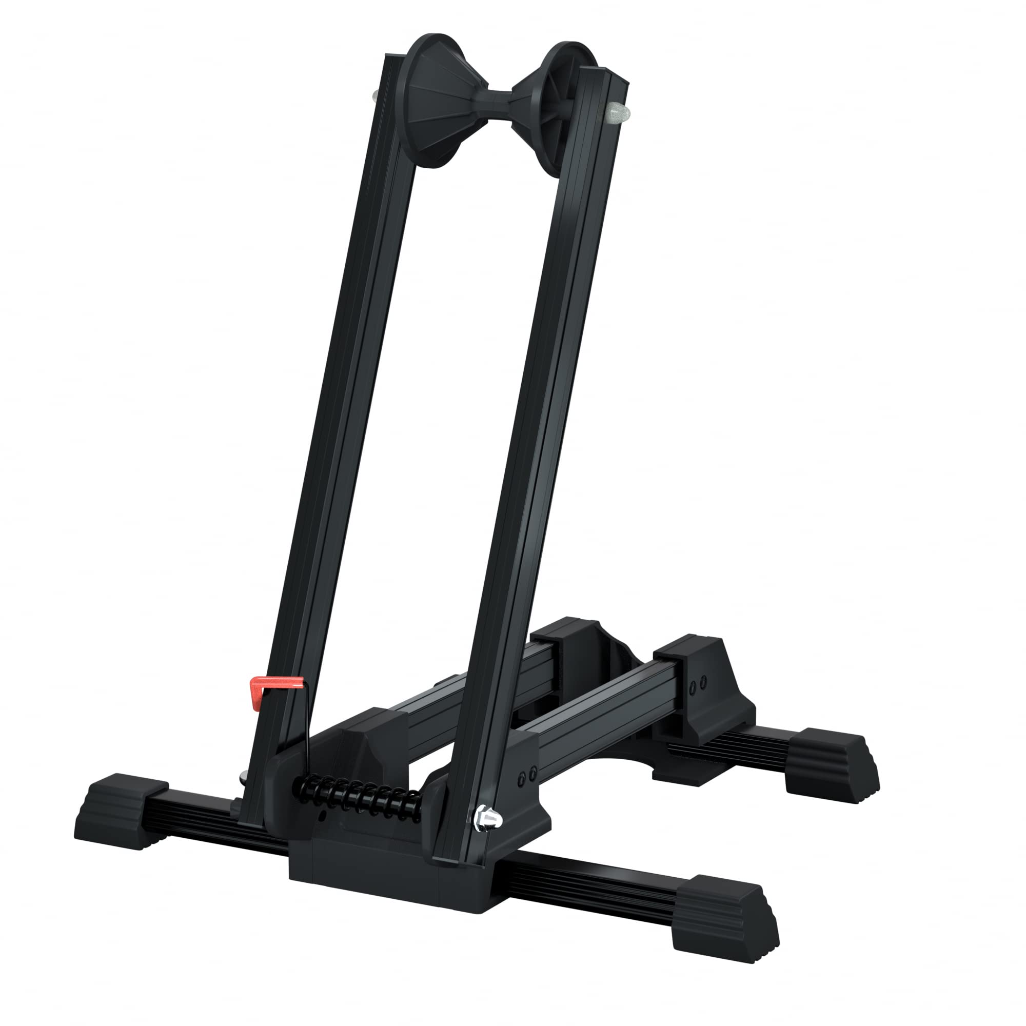 Sports Foldable Alloy Bicycle Stand Bike Floor Parking Rack Steady Wheel Holder Fit 20"-29" BikesIndoor Home Garage Cycling Storage Organizer Cycle Tires Rack Holder for Mountain and Road Bike