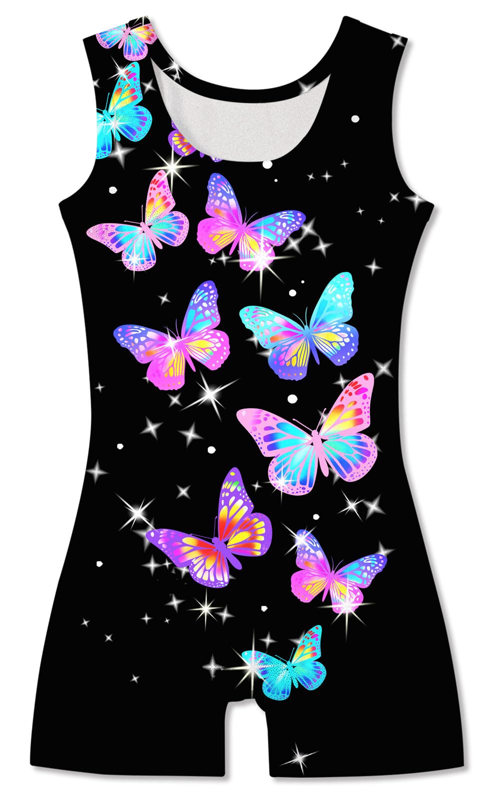 TUONROAD Gymnastics Leotard with Shorts for Girls Biketards with Butterflies 5-6 5/6 Years Old
