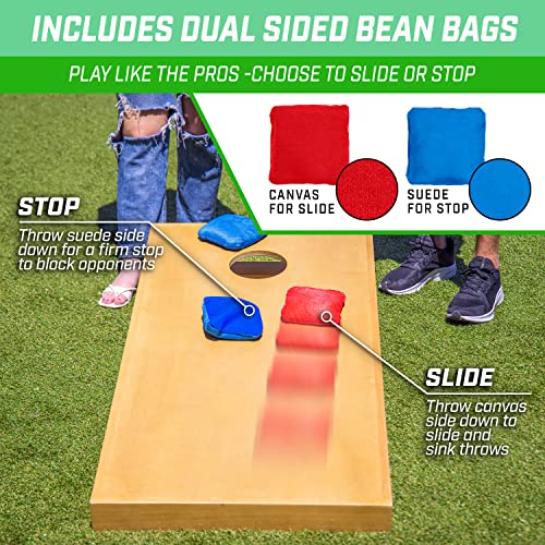 GoSports Premium 4x2 ft Regulation Cornhole Board Set - Light Brown, Complete Yard Game