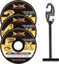 HERCULES Fly Fishing Tippet - 3 Pack with Holder | 55 Yards of Durable Fishing Line