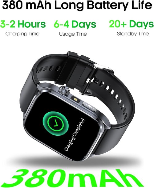 hellibito Advanced Health Smartwatch for Women Men with Real-Time Monitoring of Heart Rate, Sleep Quality and Stress Levels, Always-On Display，Bright Flashlight (Black)