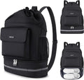 MOSISO Gym Bag - Versatile Drawstring Backpack with Shoe Compartment & Front Pocket - Black