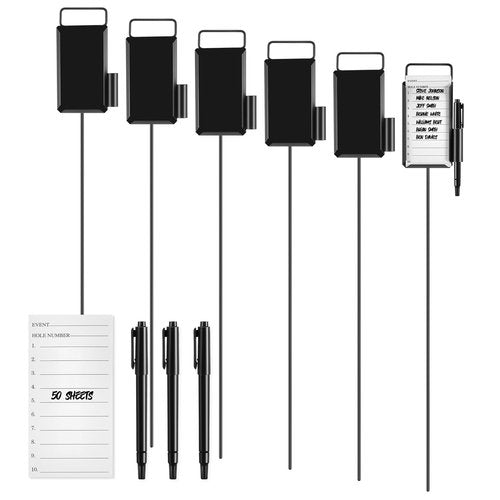 Shappy 6 Pcs 4 or 6 Pack Golf Metal Proximity Marker Closest to The Pin Ctp Marker with Black Pens 1 Pcs (50 Sheets) Cards for Golf Marking for Long Drive Putting Competition